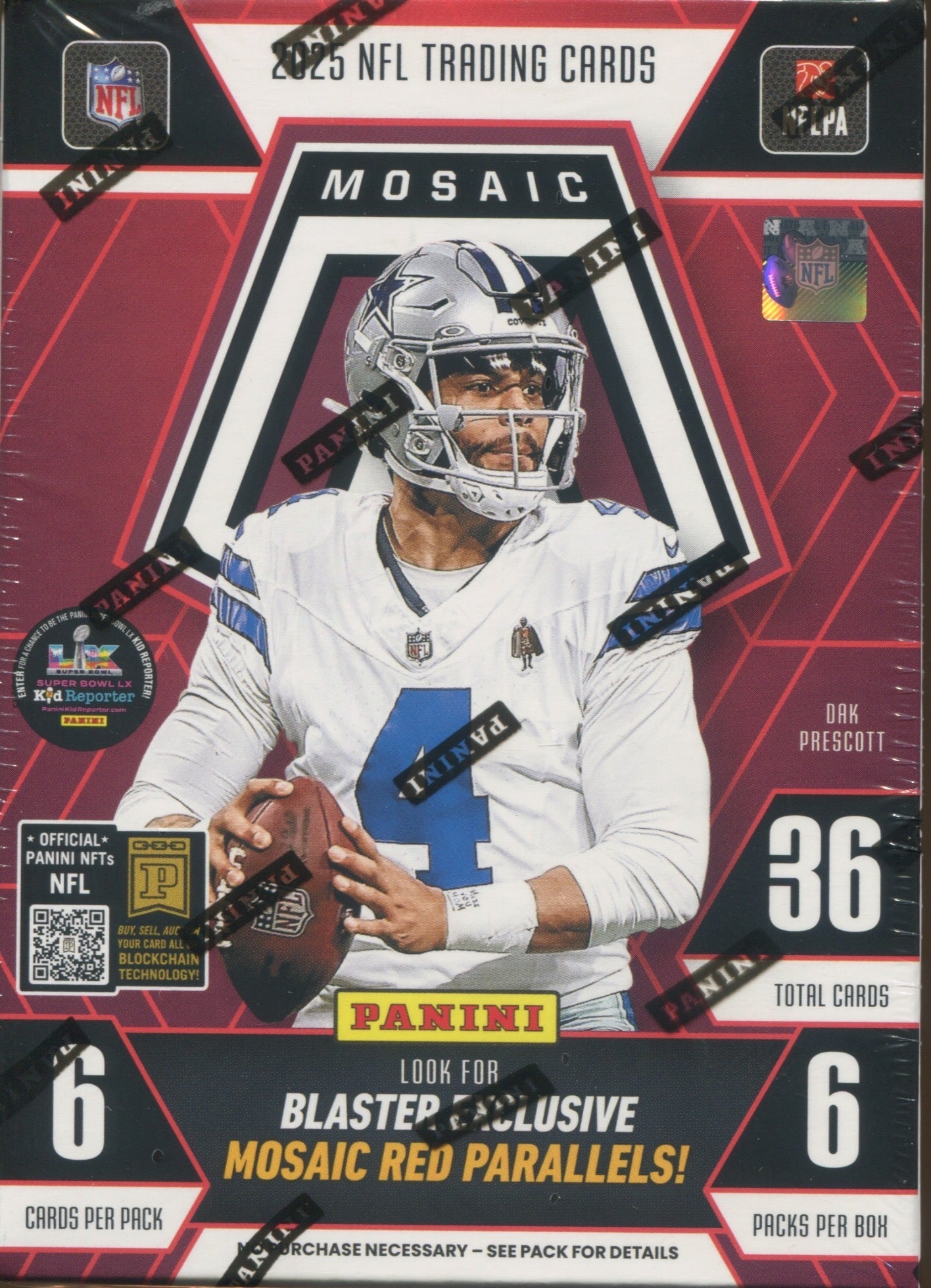 2025 Panini Mosaic Football Hobby Blaster, Box (Mosaic Red)