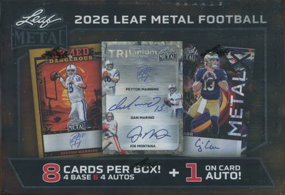 2026 Leaf Metal Football Hobby, 10 Box Case