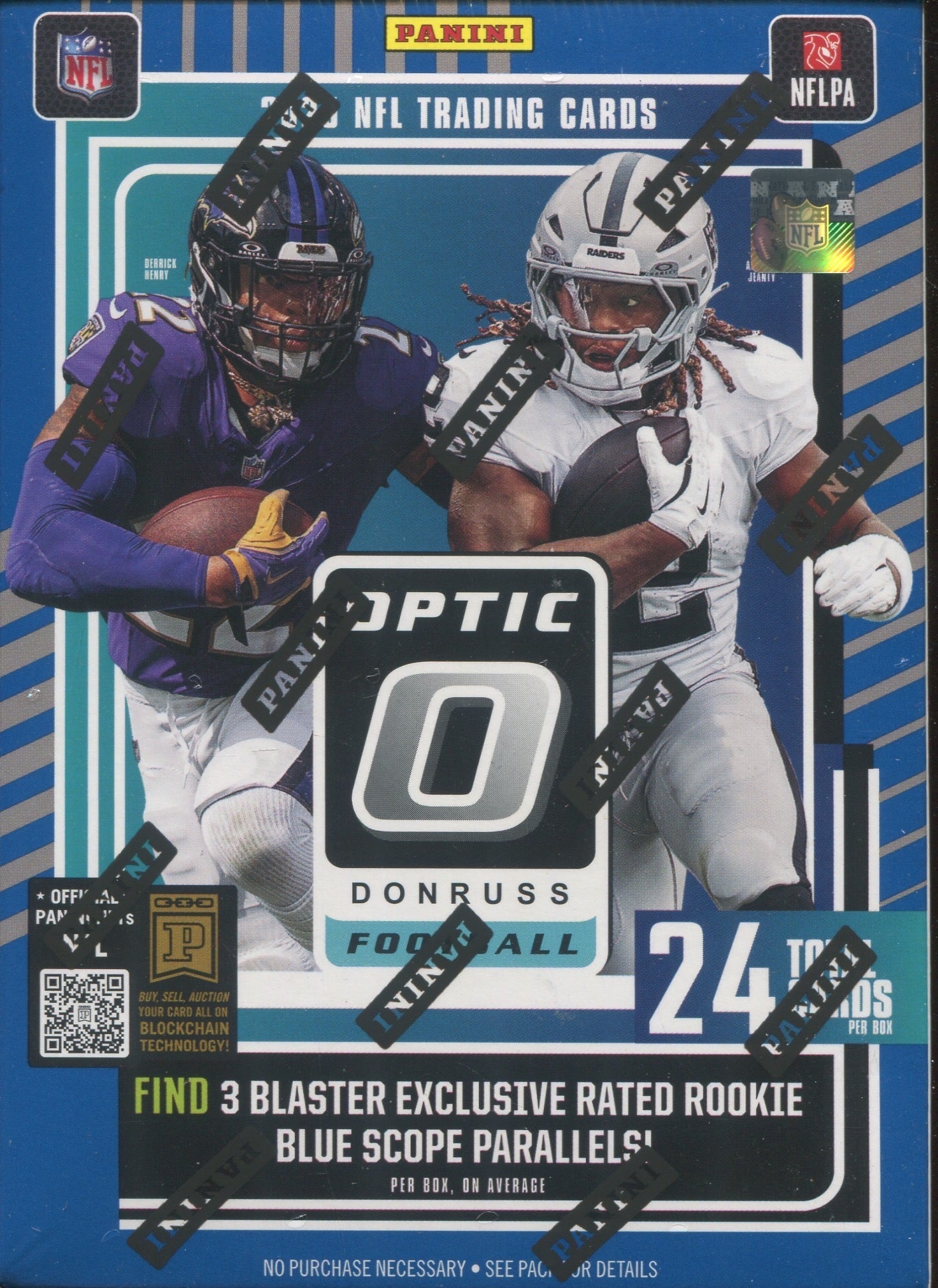 2025 Panini Donruss Optic Football Hobby, 20 Blaster Box Case (Blue Scope)