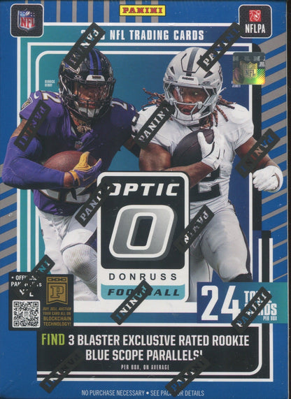 2025 Panini Donruss Optic Football Hobby, 20 Blaster Box Case (Blue Scope)