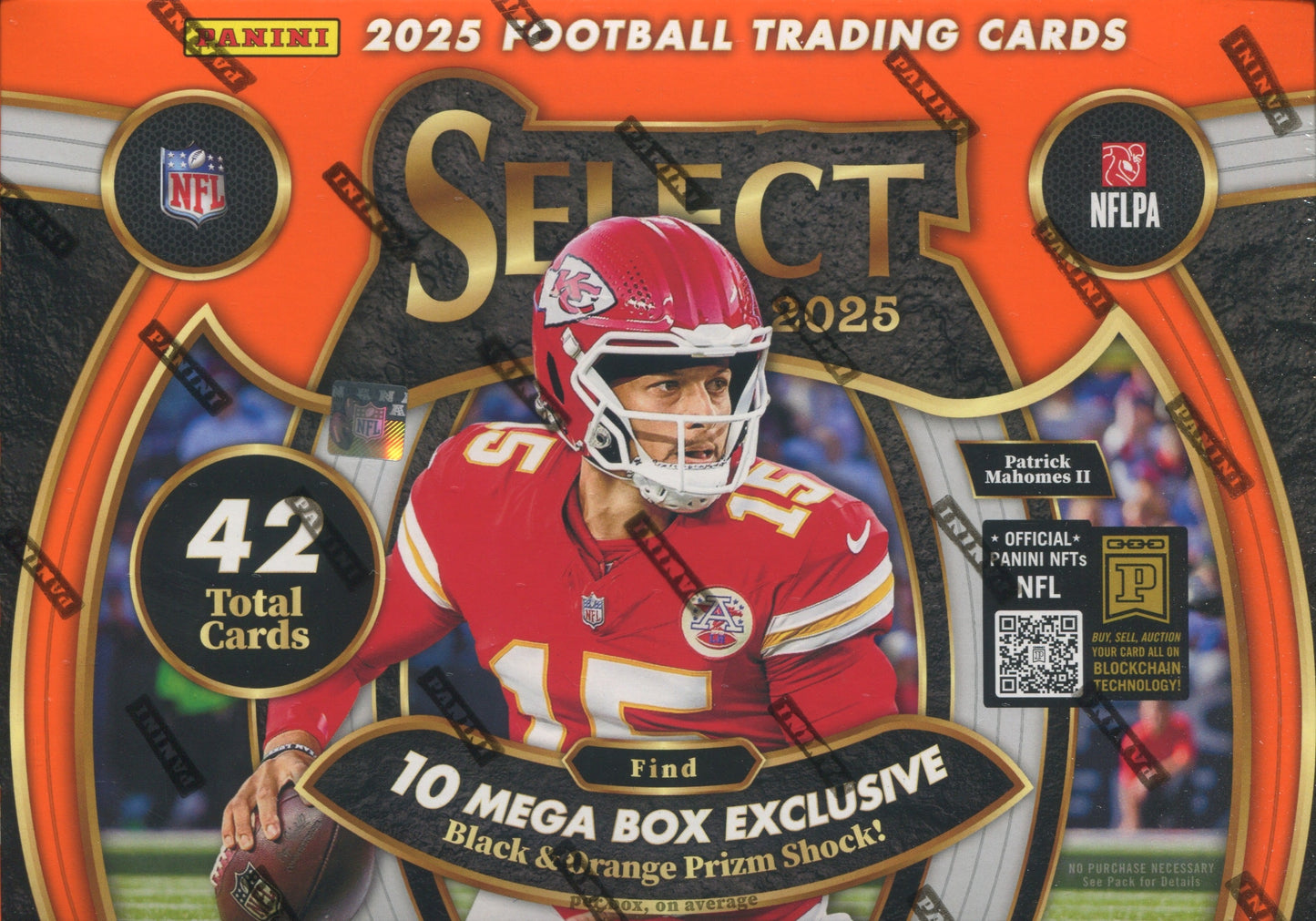 2025 Panini Select Football Hobby Mega, Box (Black & Orange Shock)
