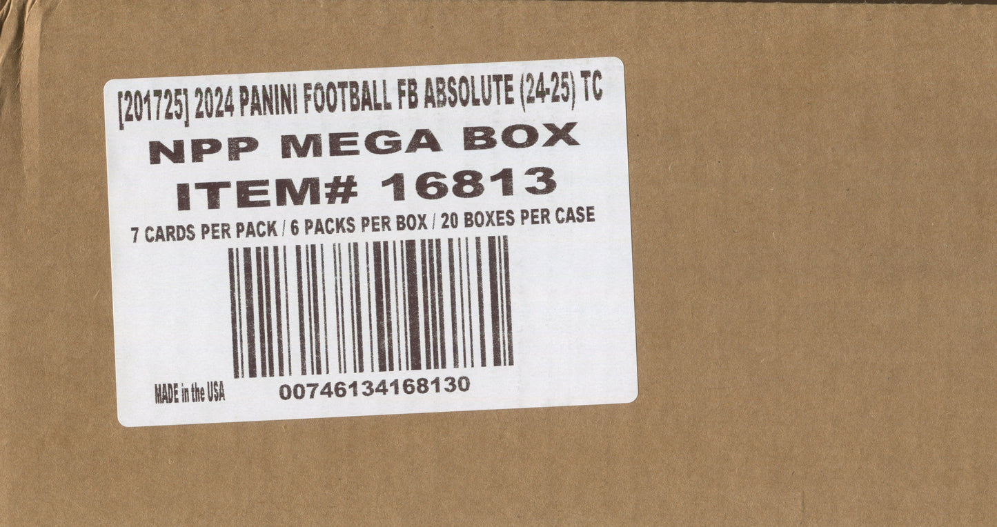 2024 Panini Absolute Football Mega, 20 Box (Black Parallels) Case