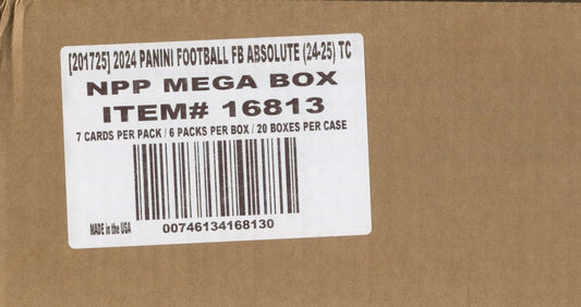 2024 Panini Absolute Football Mega, 20 Box (Black Parallels) Case