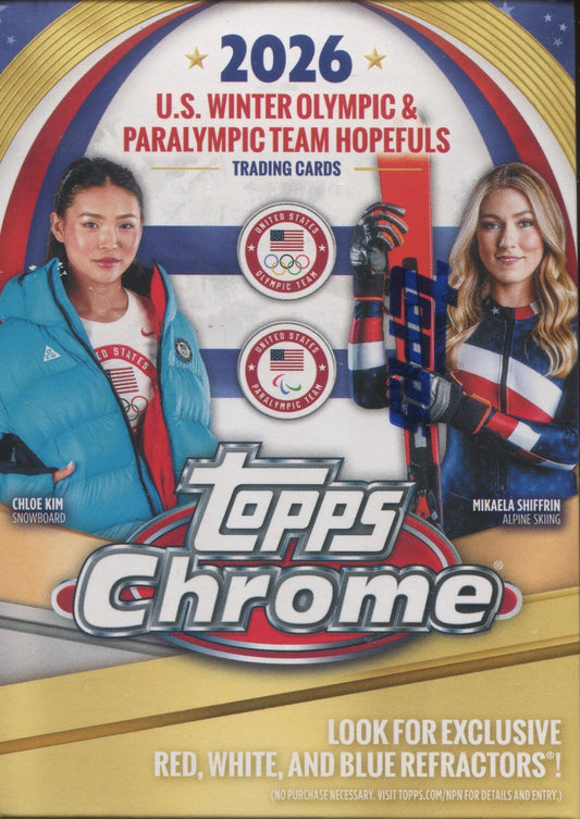 2026 Topps Chrome US Olympic & Paralympic Hopefuls Blaster, Box