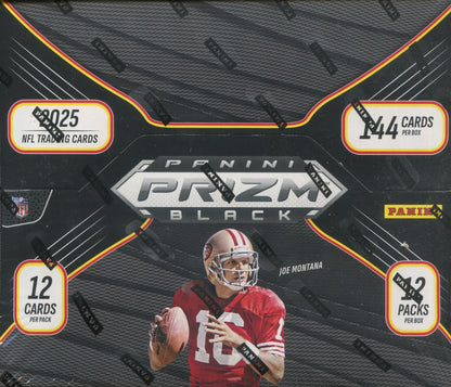 2025 Panini Prizm Black Football Hobby, 12 Box Case