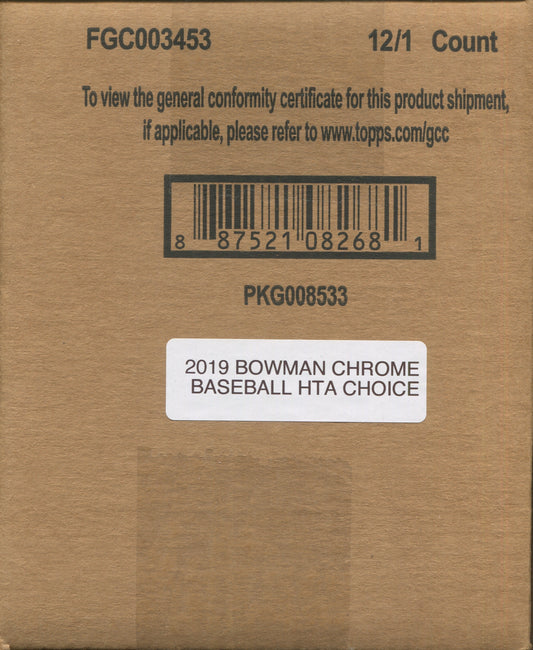 2019 Bowman Chrome HTA Choice Baseball, 12 Box Case