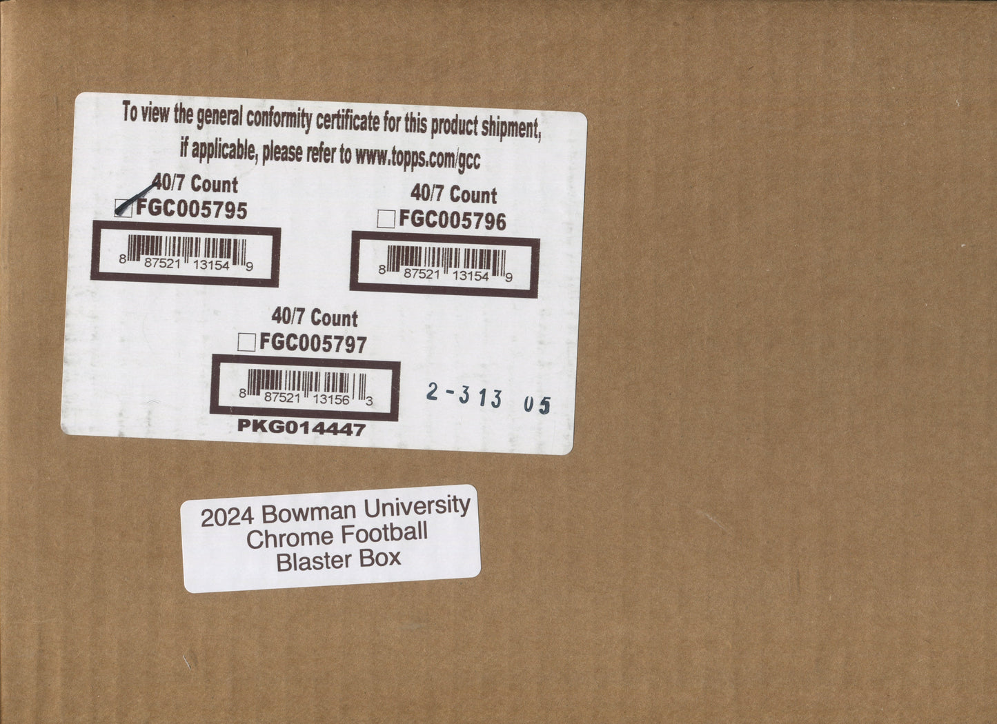 *LAST CASE* 2024 Bowman Chrome University Football, 40 Blaster Box Case
