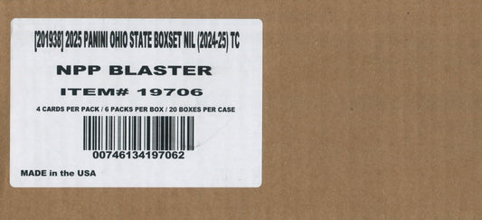 2025 Panini Ohio State University Collegiate Blaster, 20 Box Case
