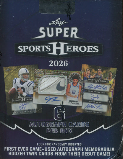 2026 Leaf Super Sport Heroes Multi-Sport Hobby, 6 Box Case