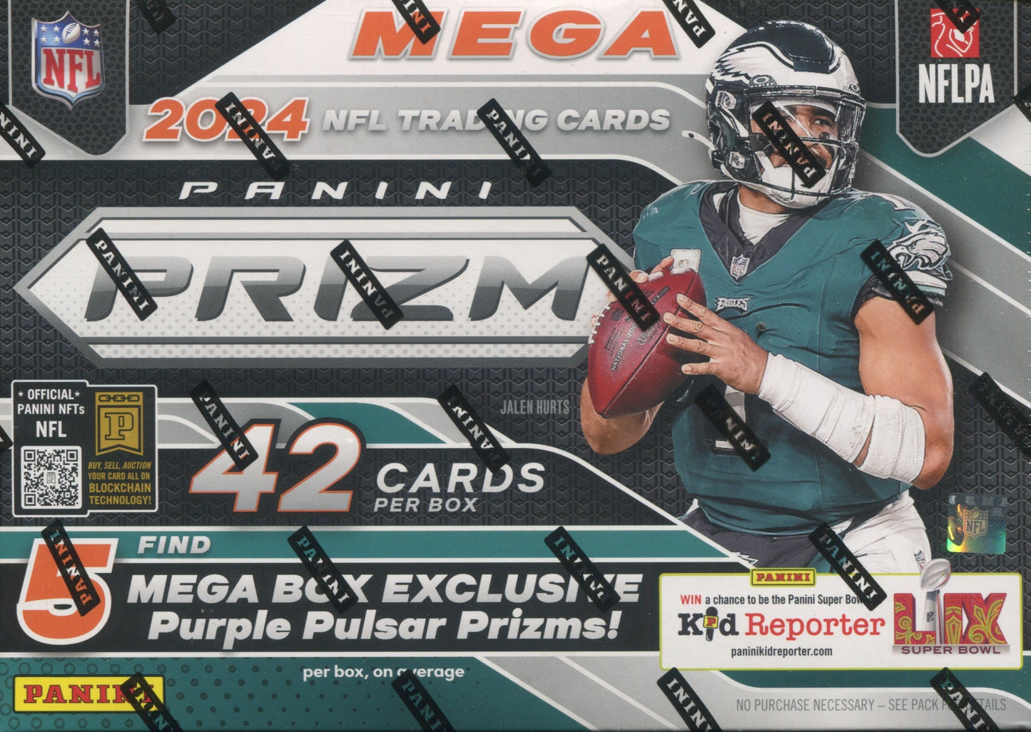 2024 Panini Prizm Football Hobby, Mega Box (Purple Pulsar Prizms!)