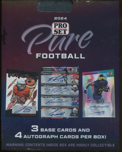 2024 Pro Set Pure Football Hobby, 12 Box Case