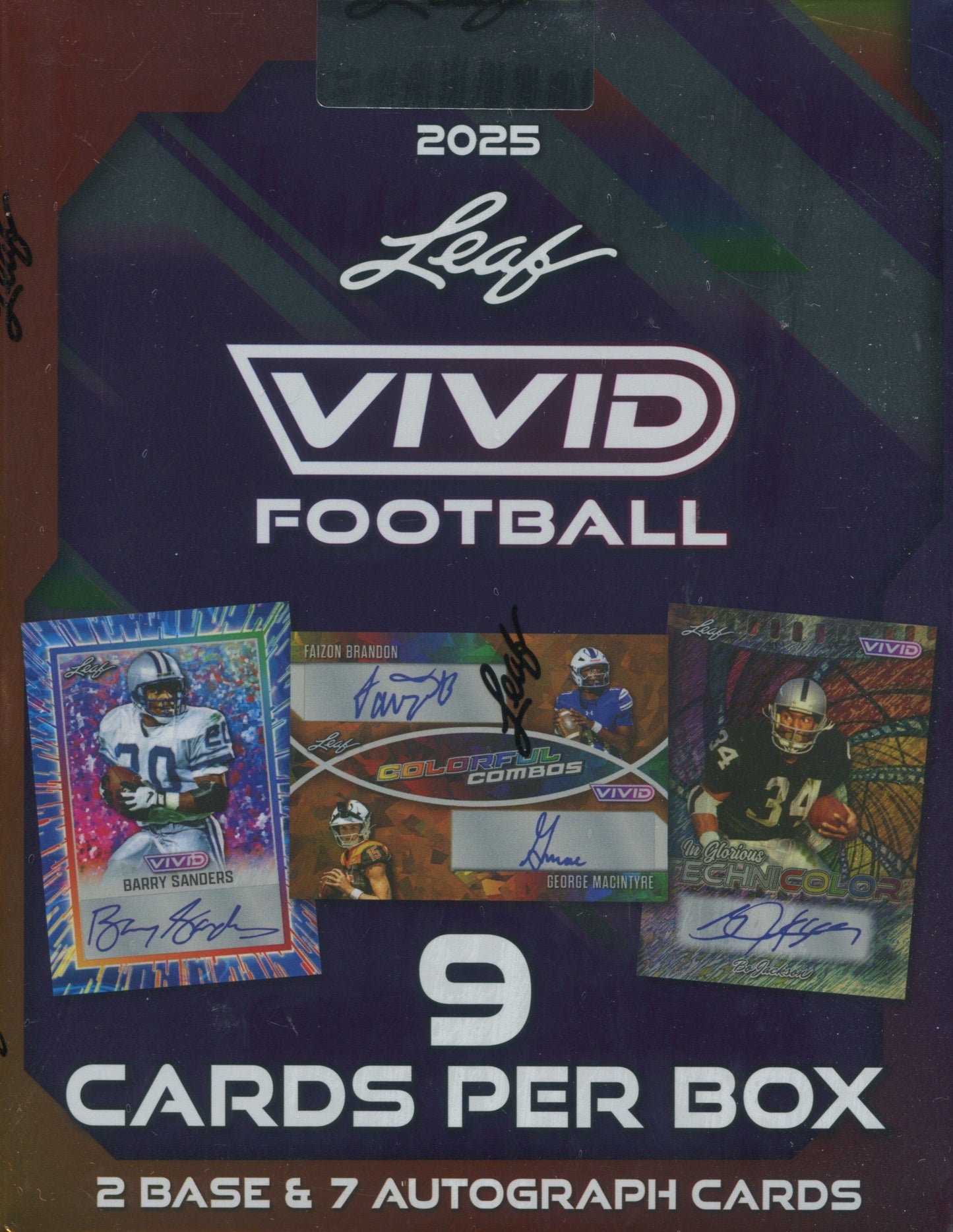 2025 Leaf Vivid Football Hobby, 12 Box Case
