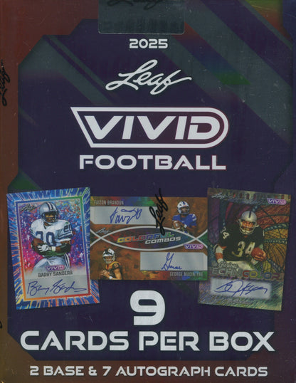 2025 Leaf Vivid Football Hobby, 12 Box Case