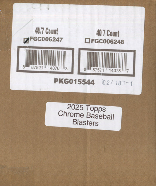 2025 Topps Chrome Baseball Blaster, 40 Box Case