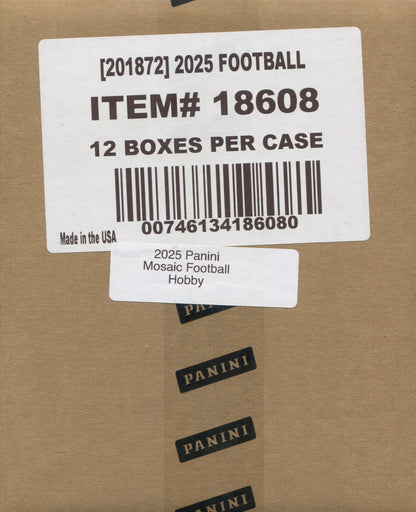 2025 Panini Mosaic Football Hobby, 12 Box Case