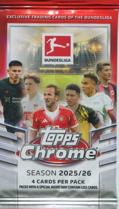 2025-26 Topps Chrome Bundesliga Soccer Hobby, Pack