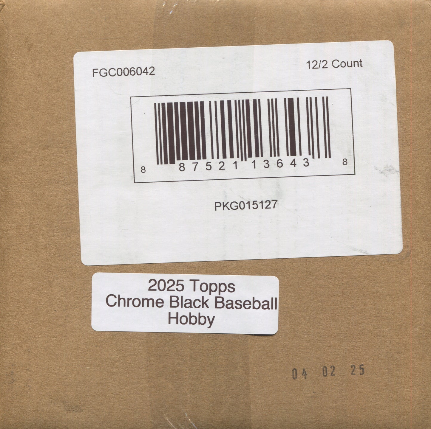 *LAST CASE* 2025 Topps Chrome Black Baseball Hobby, 12 Box Case