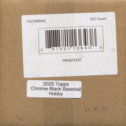 *LAST CASE* 2025 Topps Chrome Black Baseball Hobby, 12 Box Case