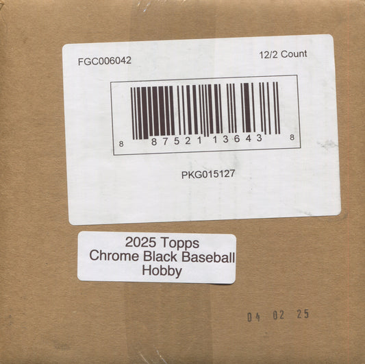 *LAST CASE* 2025 Topps Chrome Black Baseball Hobby, 12 Box Case