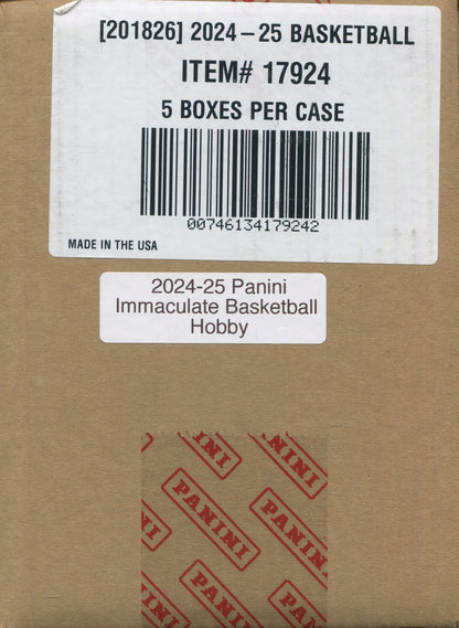 2024-25 Panini Immaculate Basketball Hobby, 5 Box Case