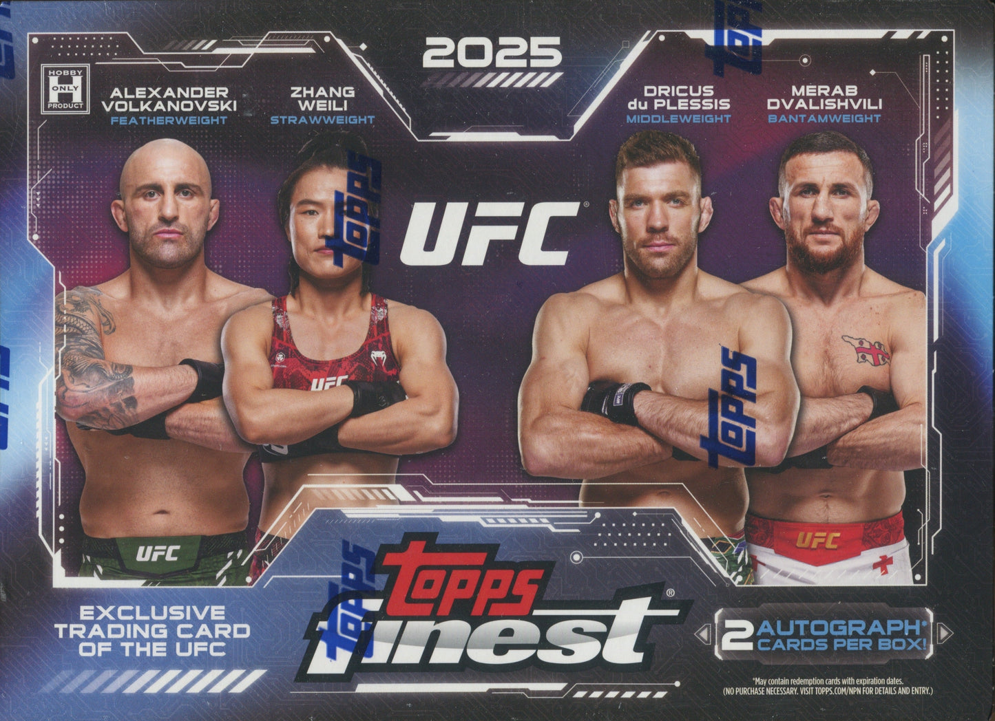 2025 Topps UFC Finest Hobby, 8 Box Case