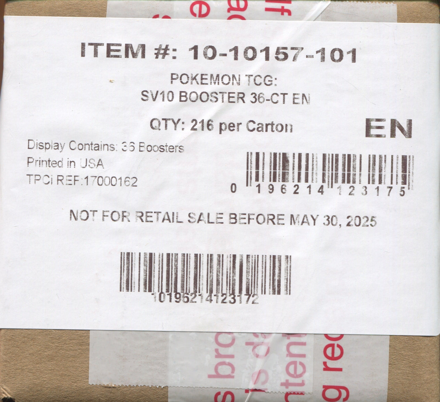 Pokemon Scarlet & Violet Destined Rivals, 6 Booster Box Case