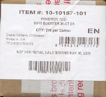 Pokemon Scarlet & Violet Destined Rivals, 6 Booster Box Case