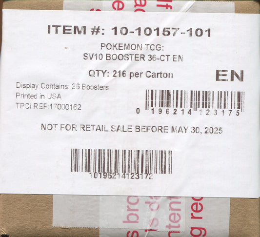 Pokemon Scarlet & Violet Destined Rivals, 6 Booster Box Case