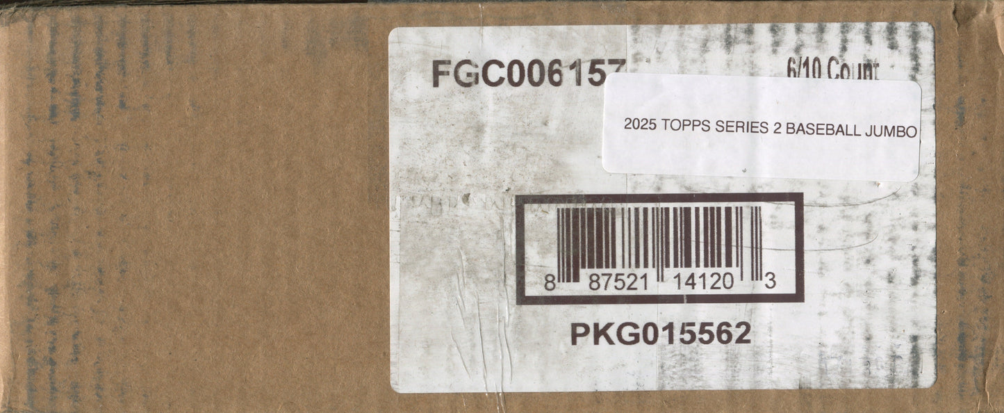 2025 Topps Series 2 Baseball Jumbo, 6 Box Case