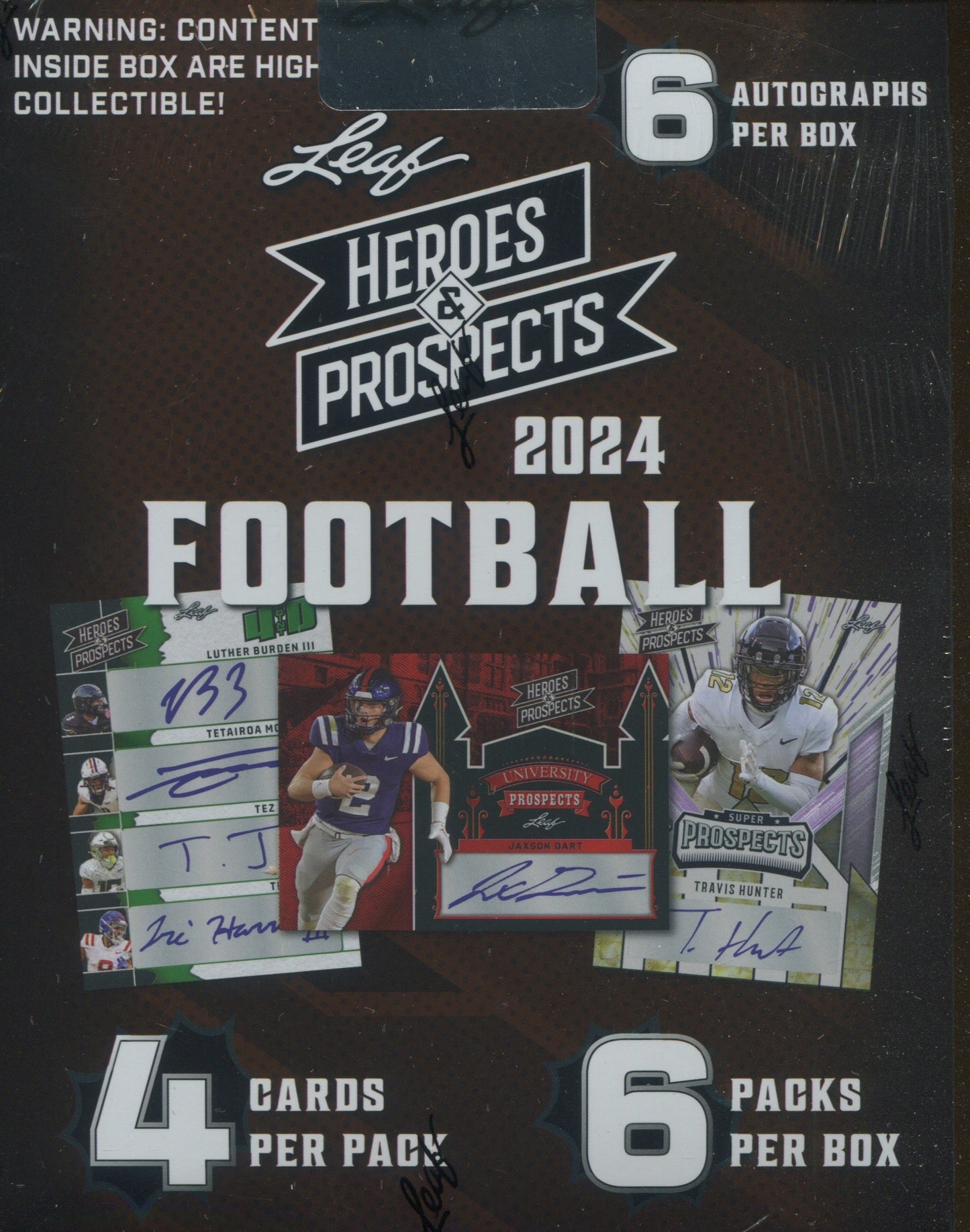 *LAST CASE* 2024 Leaf Heroes & Prospects Football Hobby, 12 Box Case