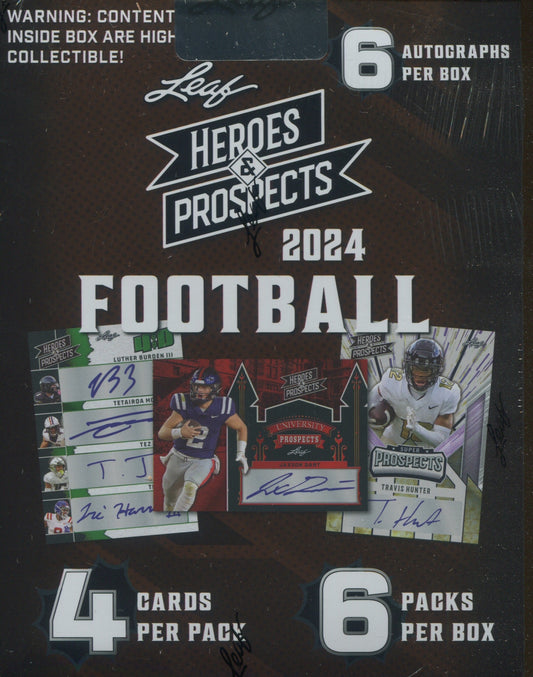 2024 Leaf Heroes & Prospects Football Hobby, Box