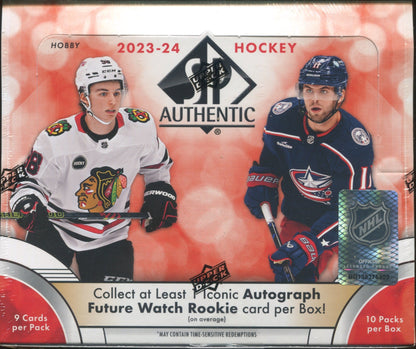 2023-24 Upper Deck SP Authentic Hockey Hobby, 8 Box Inner Case