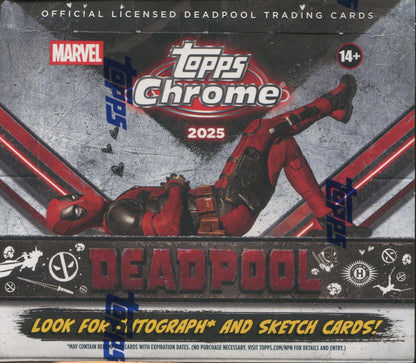 2025 Topps Chrome Marvel Deadpool Hobby, 12 Box Case