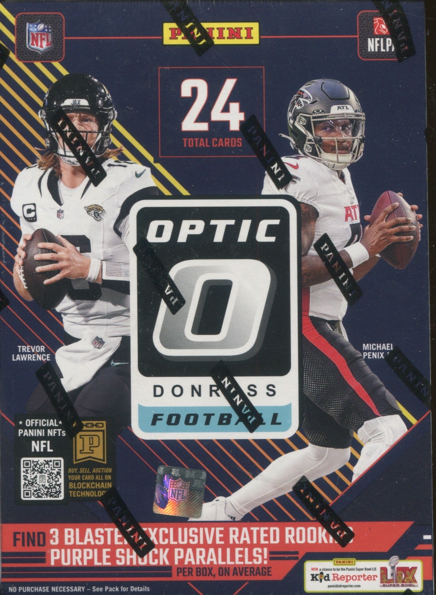 2024 Panini Donruss Optic Football, Blaster Box (Purple Shock)