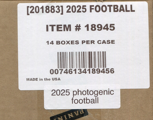 2025 Panini Photogenic Football Hobby, 14 Box Case