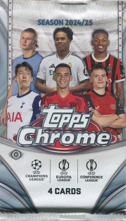 * Last Pack * 2024-25 Topps Chrome UEFA Club Competitions Soccer Hobby, Pack