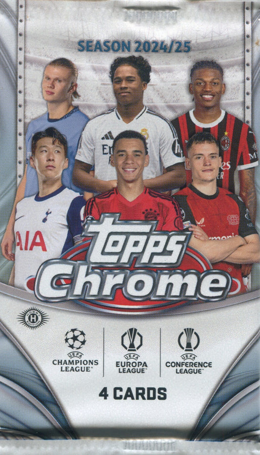 * Last Pack * 2024-25 Topps Chrome UEFA Club Competitions Soccer Hobby, Pack