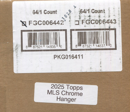 2025 Topps MLS Chrome Soccer Hanger, 64 Box Case