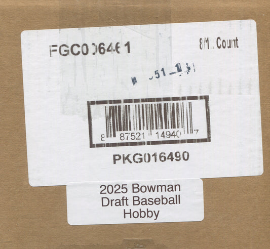 2025 Bowman Draft Baseball Hobby, 8 Box Case