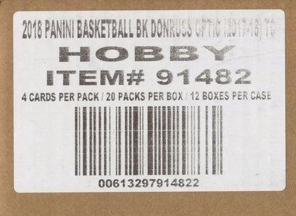 2017-18 Panini Donruss Optic Hobby Basketball, 12 Box Case