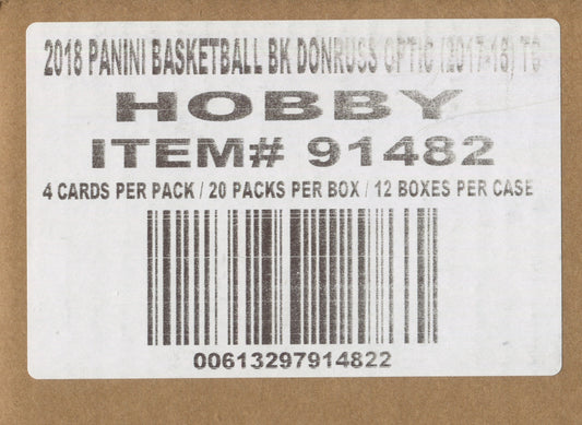 2017-18 Panini Donruss Optic Hobby Basketball, 12 Box Case