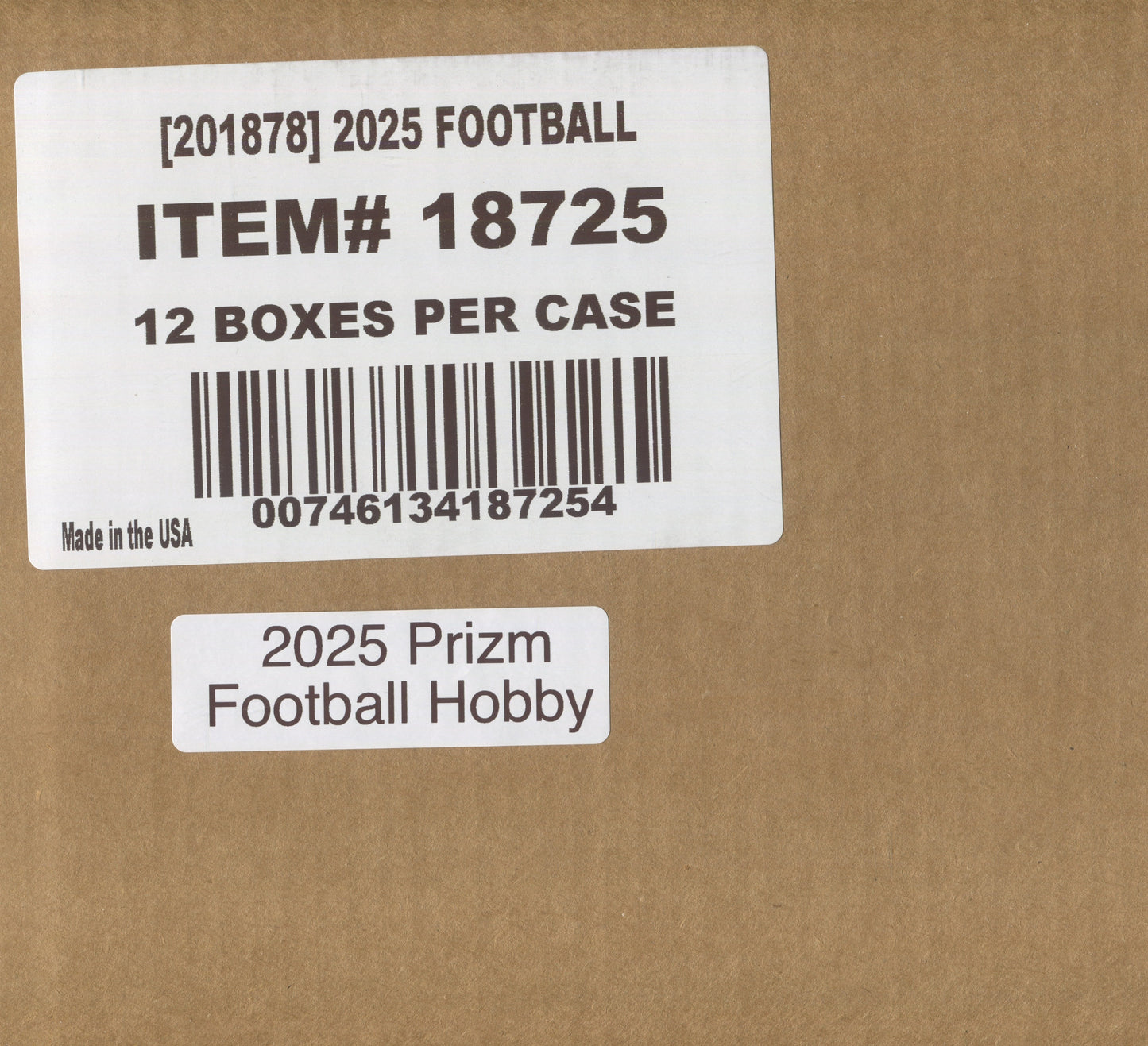 2025 Panini Prizm Football Hobby, 12 Box Case