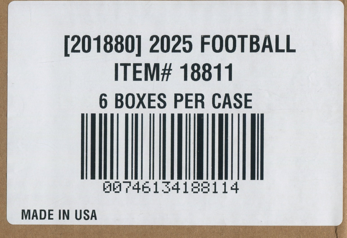 2025 Panini Immaculate Football Hobby, 6 Box Case