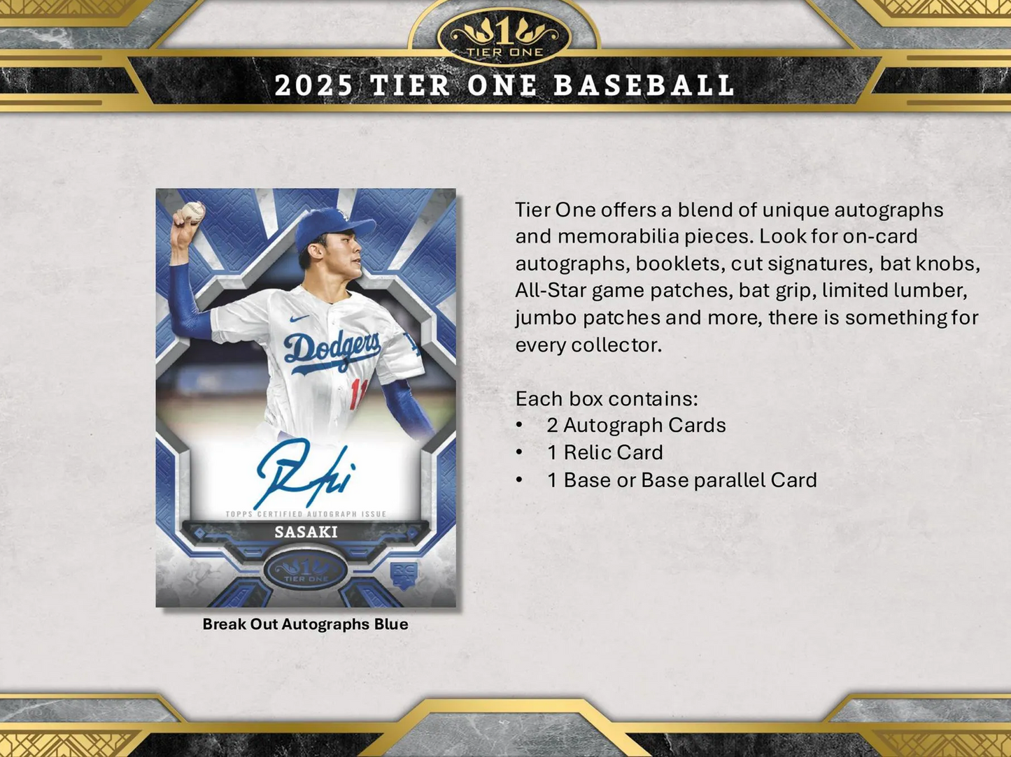2025 Topps Tier One Baseball Hobby, Box