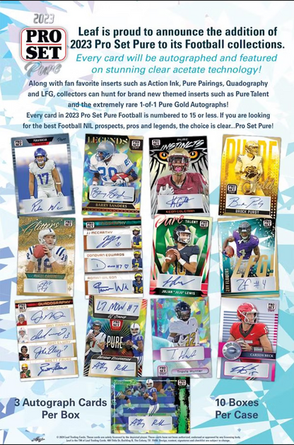 2023 Leaf Pro Set Pure Football Hobby, Box