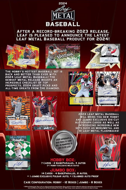 2024 Leaf Metal Baseball Jumbo, Box