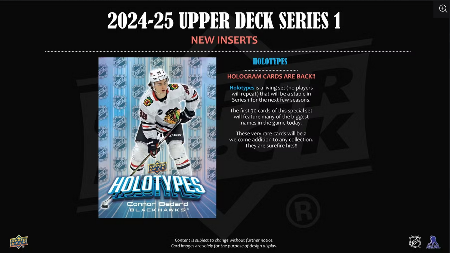 2024-25 Upper Deck Series 1 Hockey Hobby, Pack