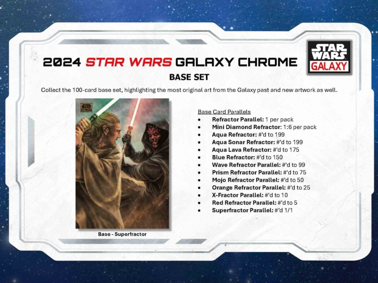 2024 Topps Star Wars Galaxy Chrome Hobby, 12 Box Case