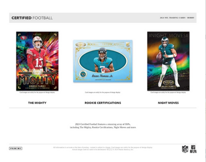 2024 Panini Certified Football Hobby, Box