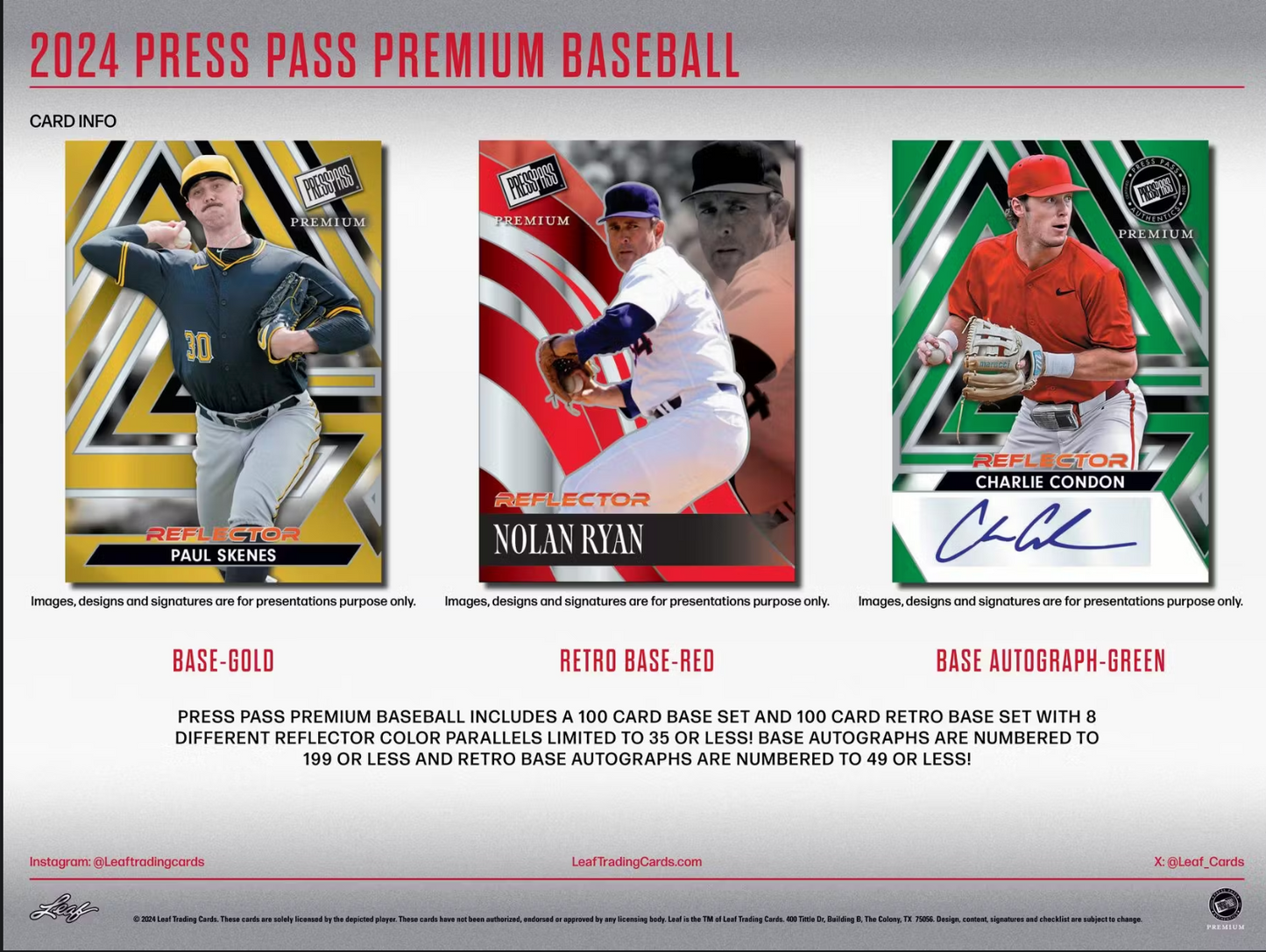 *LAST CASE* 2024 Press Pass Premium Baseball Hobby, 10 Box Case